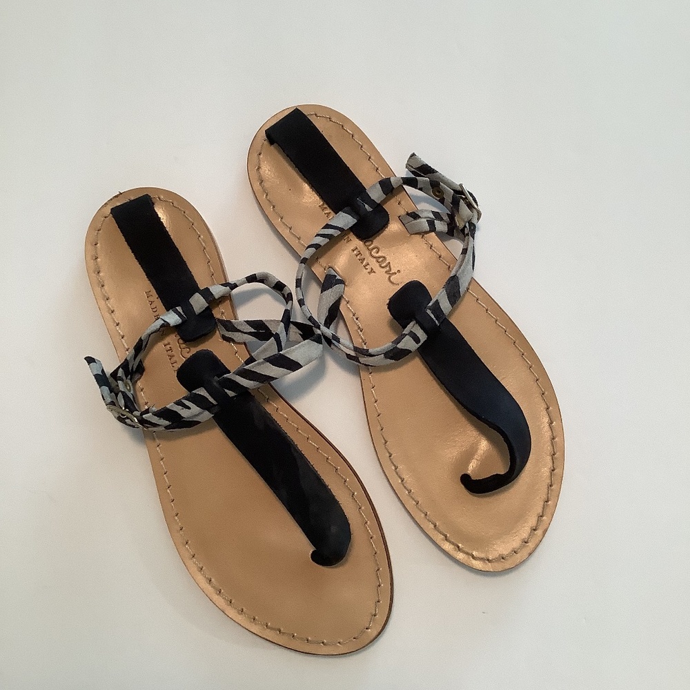 Niccolo  Vacari  Suede Sandals Blue/ Gray Size 6.5